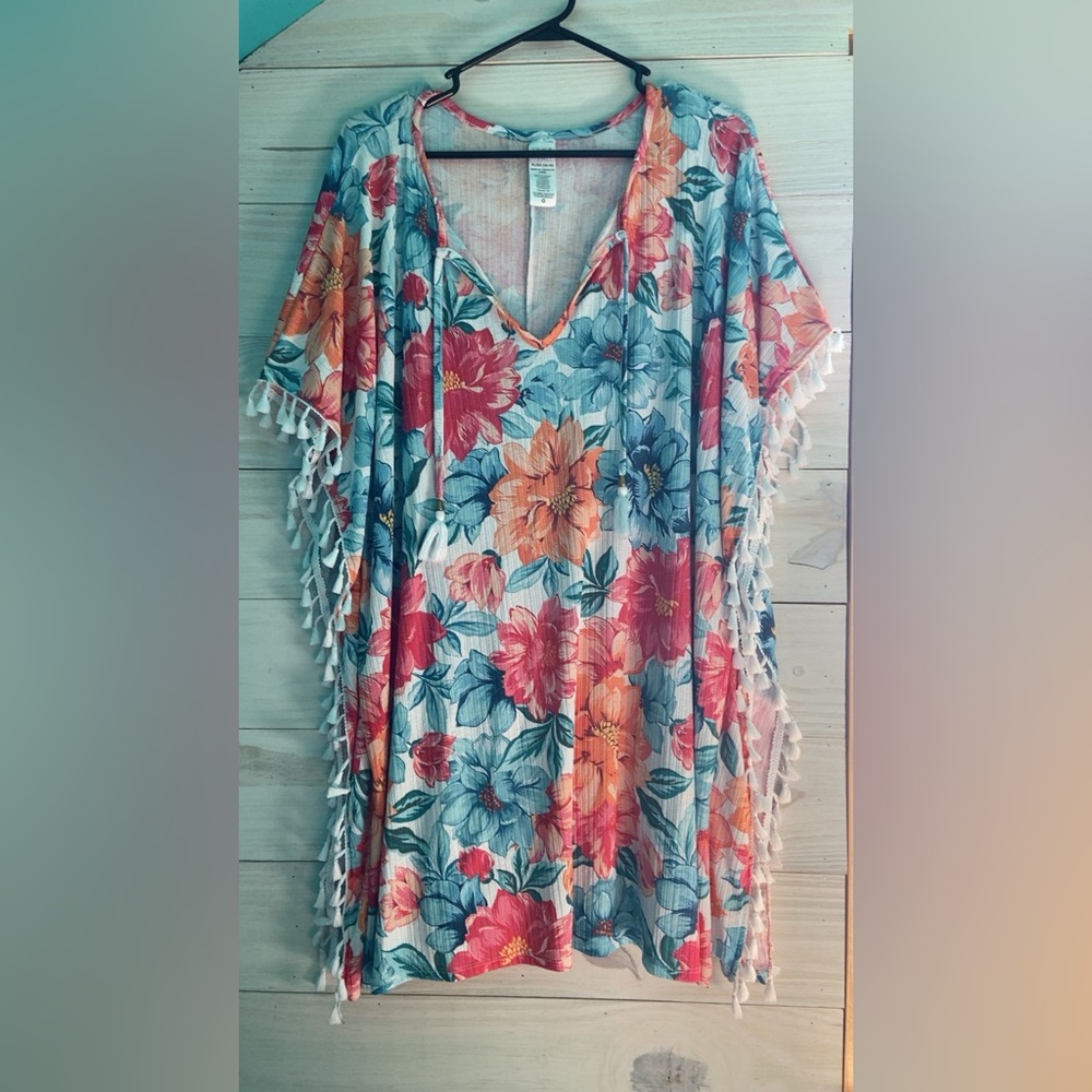 Time and Tru Floral Swim Coverup